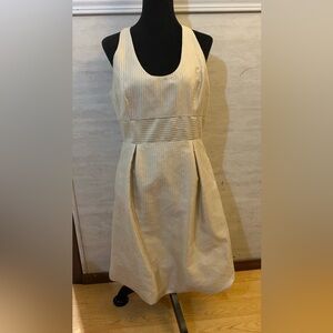 NWT- Hunter Dixon sleeveless A-Line Racer Back Bubble Hem Dress Champagne Color